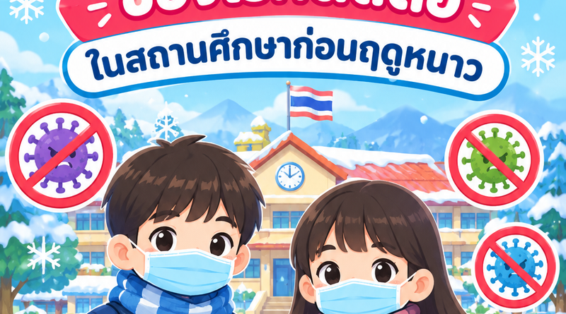 การเตรียมพร้อมเฝ้าระวัง ป้องกันการแพร่ระบาดของโรคติดต่อ ในสถานศึกษาก่อนฤดูหนาว